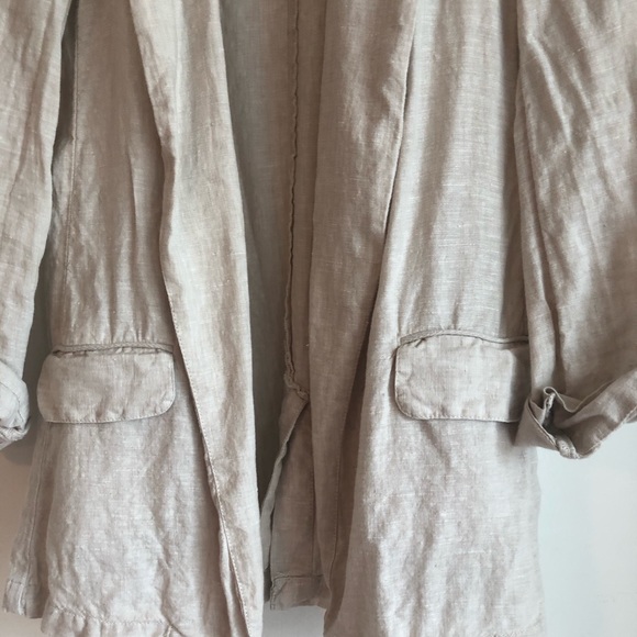 Linen oat/flax blazer - Picture 3 of 8